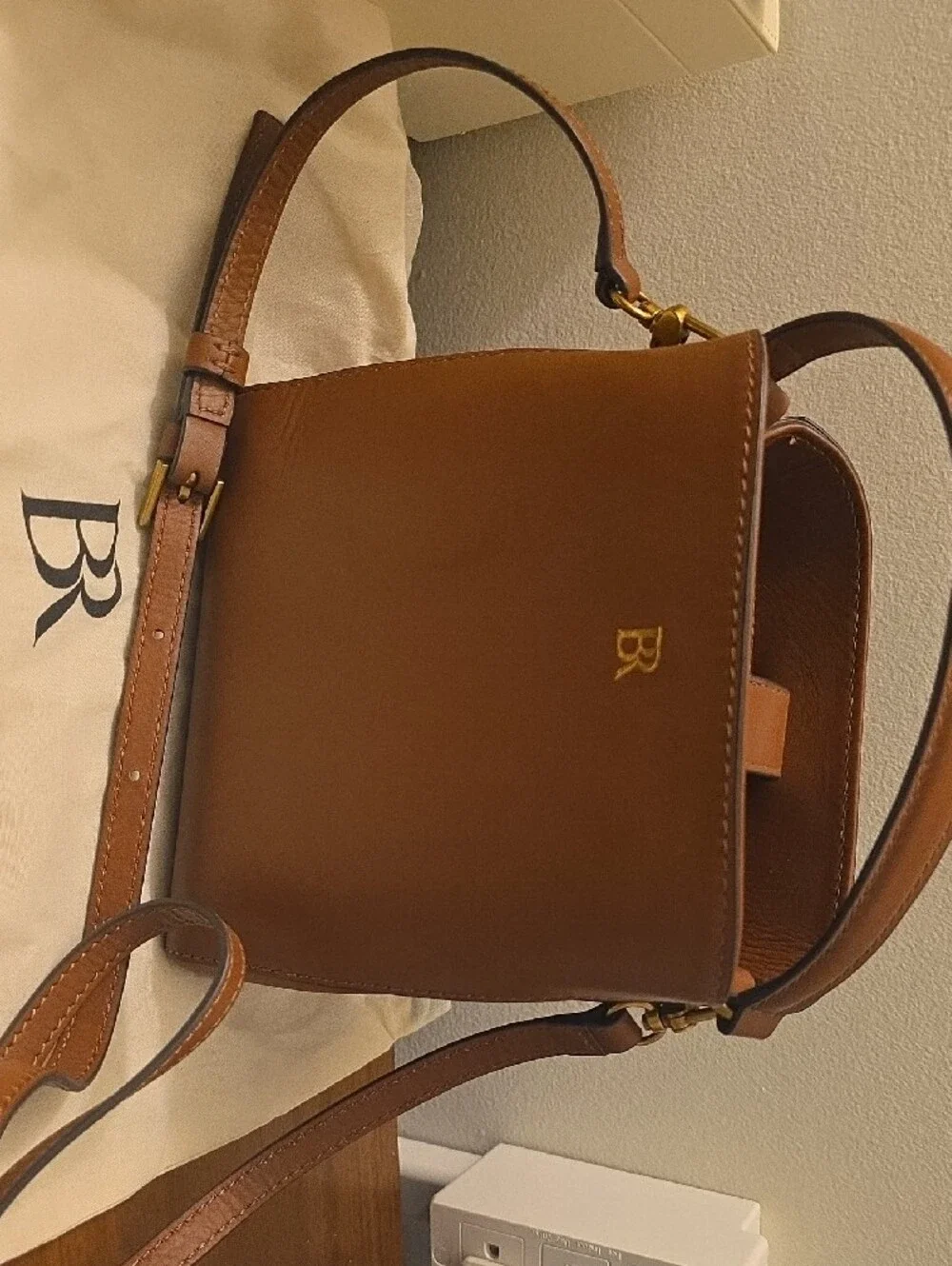Banana Republic Chestnut Brown Leather Top-Handle Men’s Bag